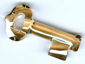 1 30mm Crystal Golden Shade Swarovski Key Pendant