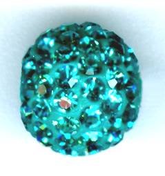 1 8mm Swarovski Blue Zircon Crystal and Resin Pave Bead