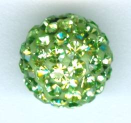 1 8mm Swarovski Peridot Crystal and Resin Pave Bead