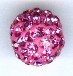 1 8mm Swarovski Rose Crystal and Resin Pave Bead