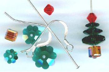 Swarovski Emerald Christmas Tree Sterling Earring Kit
