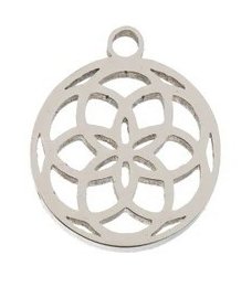 Pack of 10, 9.1x10.5mm Silver Sweet & Petite Dreamcatcher / Flower Charms