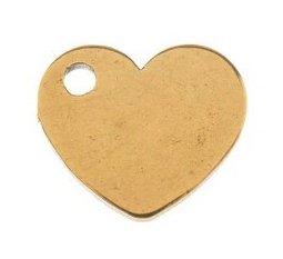 Pack of 6, 9x9.1mm Gold Sweet & Petite Heart Charms