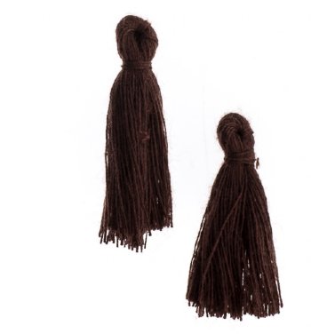 Pack of 10, 1 Inch Dark Brown Cotton Tassels