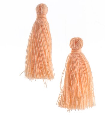 Pack of 10, 1 Inch Peach Cotton Tassels