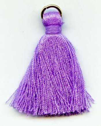Pack of 10, 1 Inch Purple Poly Cotton Tassels with Ring