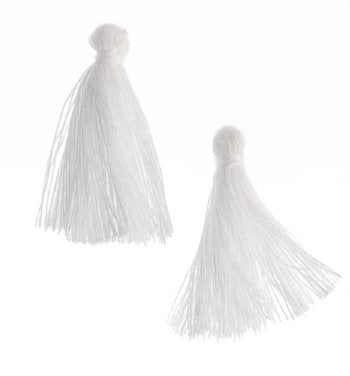 Pack of 10, 1 Inch White Cotton Tassels
