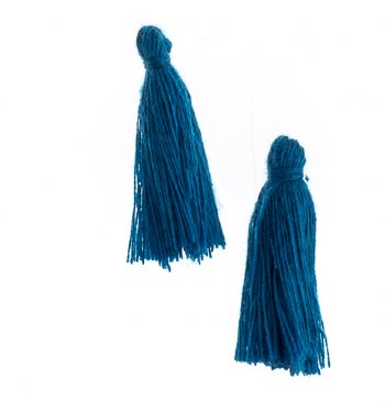Pack of 10, 1 Inch Indicolite Cotton Tassels
