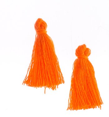 Pack of 10, 1 Inch Orange Cotton Tassels