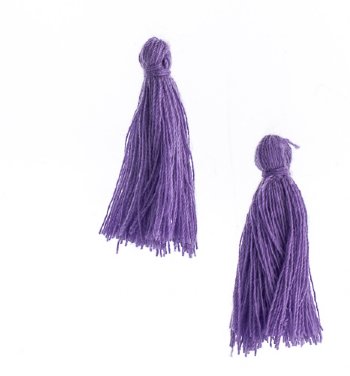 Pack of 10, 1 Inch Purple Cotton Tassels