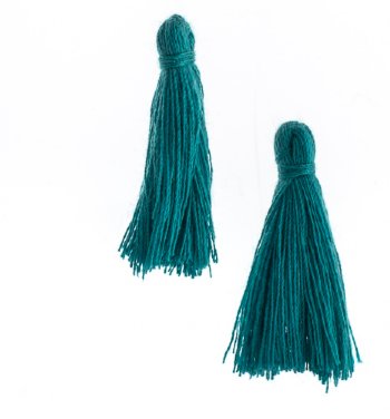 Pack of 10, 1 Inch Teal Cotton Tassels