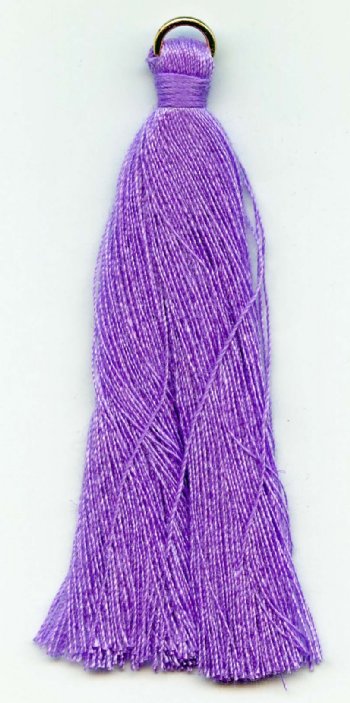 Pack of 10, 2.25 Inch Purple Poly Cotton Tassels with Ring
