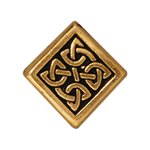 1 12x12mm TierraCast Antique Gold Celtic Diamond Bead