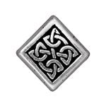 1 12x12mm TierraCast Antique Silver Celtic Diamond Bead