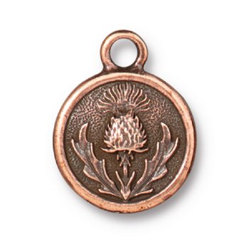 1, 14.5x18.5mm TierraCast Antique Copper Thistle Pendant
