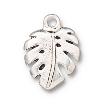 1, 14.5x19.25mm TierraCast Antique Silver Monstera Leaf Pendant