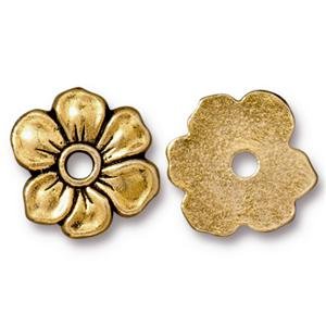 1, 15x14mm Antique Gold TierraCast Apple Blossum Decorative Rivet