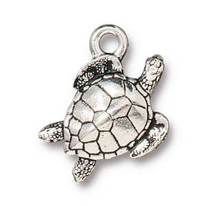 1, 17.25x16.25mm TierraCast Antique Silver Sea Turtle Pendant
