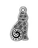 1 20.5mm TierraCast Antique Silver Sitting Cat Pendant