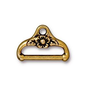 1,19.4x13.3mm TierraCast Antique Gold Floral End Bar