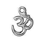 1 19x18mm TierraCast Rhodium Om Tattoo Charm Pendant