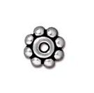 10 6mm TierraCast Antique Silver Beaded Heishi Spacer Beads