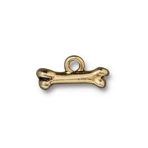 1, 7.5x16mm TierraCast Antique Gold Dog Bone Pendant