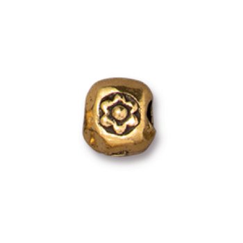 1, 7.5x5.5mm TierraCast Antique Gold Flower Nugget Bead