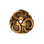 1 8mm TierraCast Antique Gold Lily Bead Cap