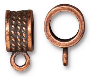 1 8mm TierraCast Round Antique Copper Rope Bail