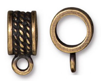 1 8mm TierraCast Round Brass Oxide Rope Bail