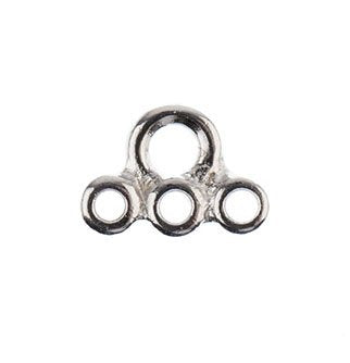 2, 9x6.2mm 3 Strand TierraCast Rhodium Stitch-In Link
