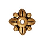 1, 8mm TierraCast Antique Gold Leaf Bead Cap