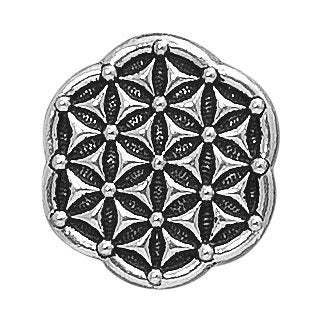 1, 17mm Antique Silver TierraCast Flower of Life Button