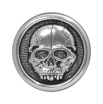 1, 17mm Antique Silver TierraCast Scary Skull Button