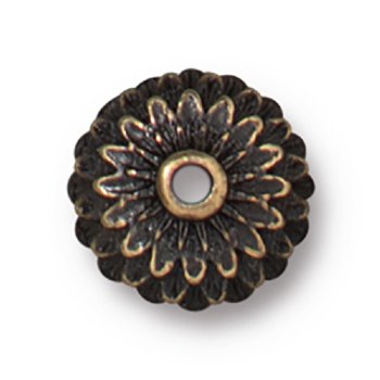 1, 9.8x5.3mm TierraCast Brass Oxide Acorn Bead Cap