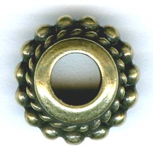 1 5x11mm TierraCast Large Hole Brass Oxide Beaded Twist Bead