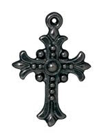 1 21mm TierraCast Black Oxide Fleur Cross