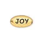 1, 7x6mm TierraCast Antique Gold Oval Joy Bead