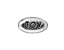 1, 7x6mm TierraCast Rhodium Oval Joy Bead