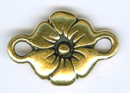 1 11.5mm 2- Loop TierraCast Antique Gold Flower Link