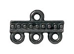 1 15x9mm 3 Strand TierraCast Black Beaded Bar Link