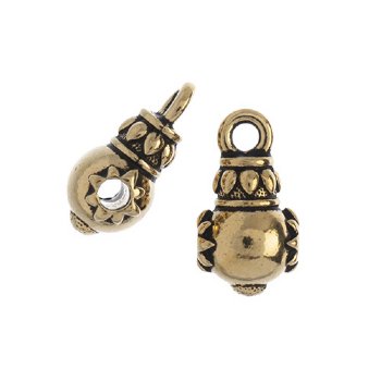 1, 16.25x9.1mm Antique Gold TierraCast Lotus Guru Bead