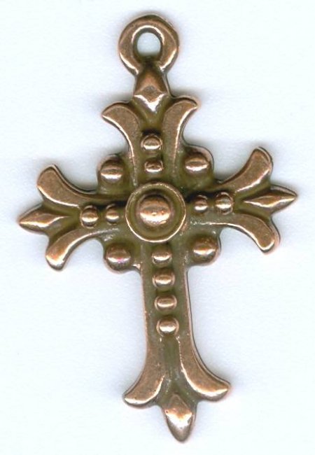 1 21mm TierraCast Antique Copper Fleur Cross