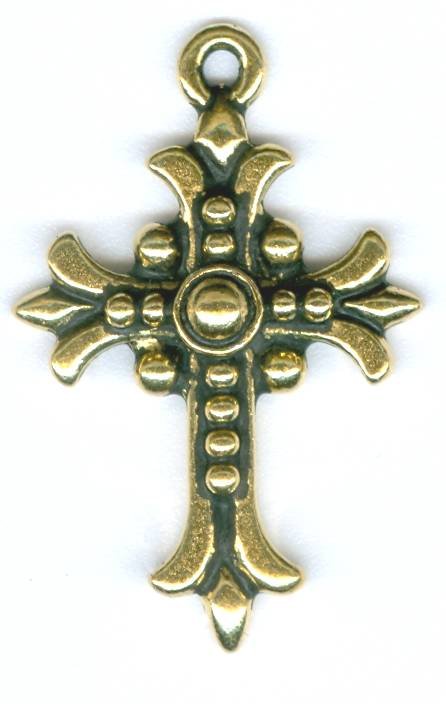 1 21mm TierraCast Antique Gold Fleur Cross