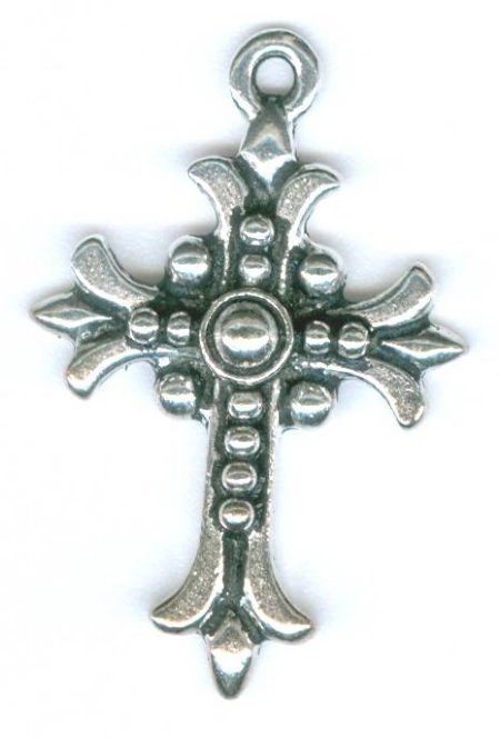 1 21mm TierraCast Antique Silver Fleur Cross