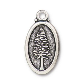 1, 29.5x16mm TierraCast Antique Silver Redwood Pendant