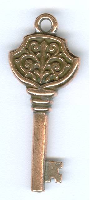 1 32mm TierraCast Antique Copper Victorian Key Pendant