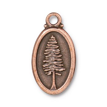 1, 29.5x16mm TierraCast Antique Copper Redwood Pendant