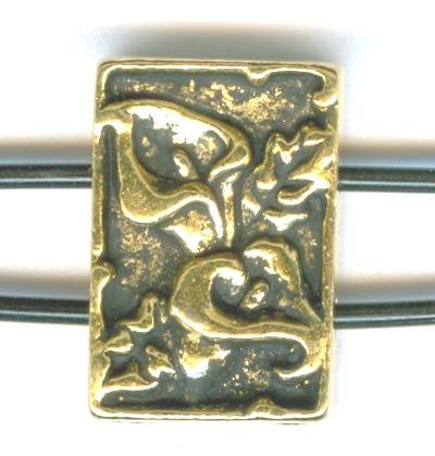 1 10x14mm 2-Hole Antique Gold TierraCast Calla Spacer Bar
